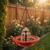 Hanging Bird Feeder Bird Bath Garden Decoration Hummingbird Balcony Single Double Layer Solar Fountain Blue Purple Pink Gray