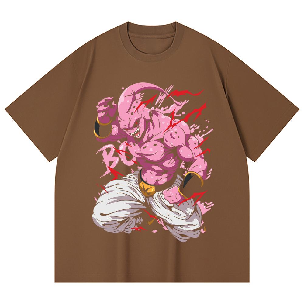 230 г/м² 100% хлопок Dragon Ball V13 Маджин Буу Принт Унисекс Тяжелая хлопковая футболка