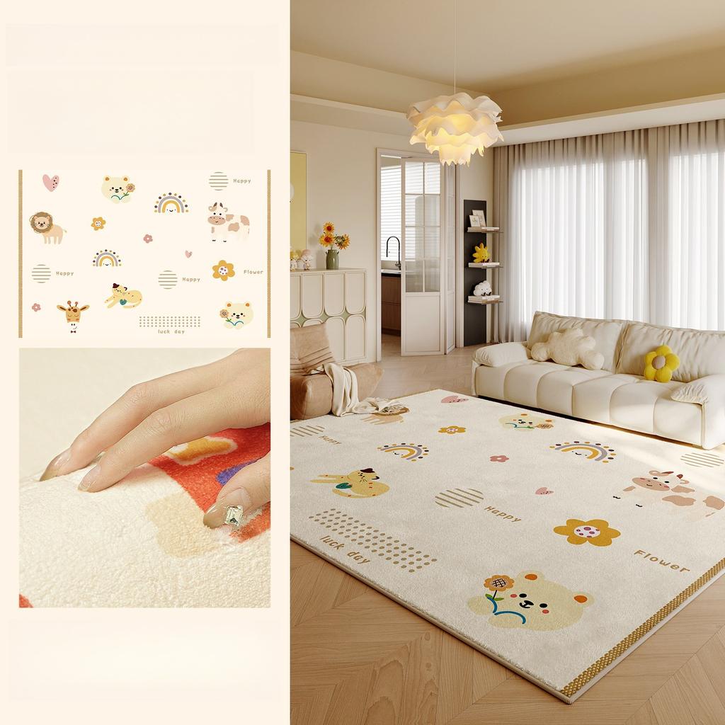 Cream Style Bedroom Decor Large Carpet Thickend Plush Carpets for Living Room Fluffy Soft Loung Floor Mat Washable Cloakroom Rug