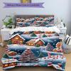 3Pcs Gingerbread Village Winter Night Bedding Set Quilt Cover Pillowcase Home Christmas Xmas Halloween Gift 1 Duvet Cover 2 Pillowcase S92127