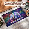 Neon Abstract Theme Soft Crystal Velvet Rug Custom Name & Text Print Non Slip Floor Rug for Bedroom Living Room