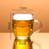 2 шт. Чашки из утолщенного стекла Прозрачные 260 мл Пивные кружки С ручкой Стаканы для бара Домашней вечеринки Чайная чашка Чашки для воды Маленький стакан для разливного пива
