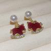 Sparkle Pony Pearl Earrings Cute Ear Studs Delicate Firework pearl earrings  Women