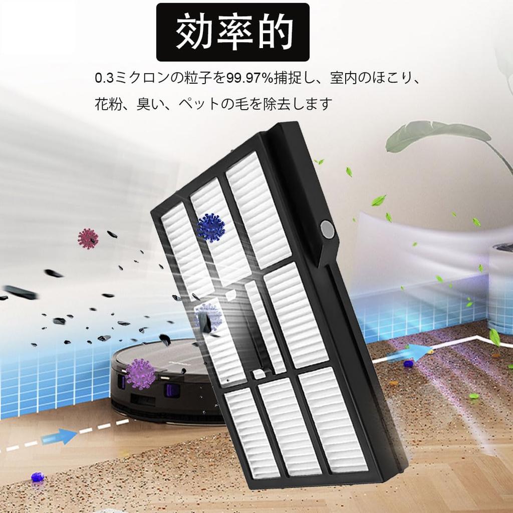 Eufy Omni E25 Replacement Filters (4-Pack) with Cleaning Tool, High-Performance HEPA Filters for Robot Vacuums