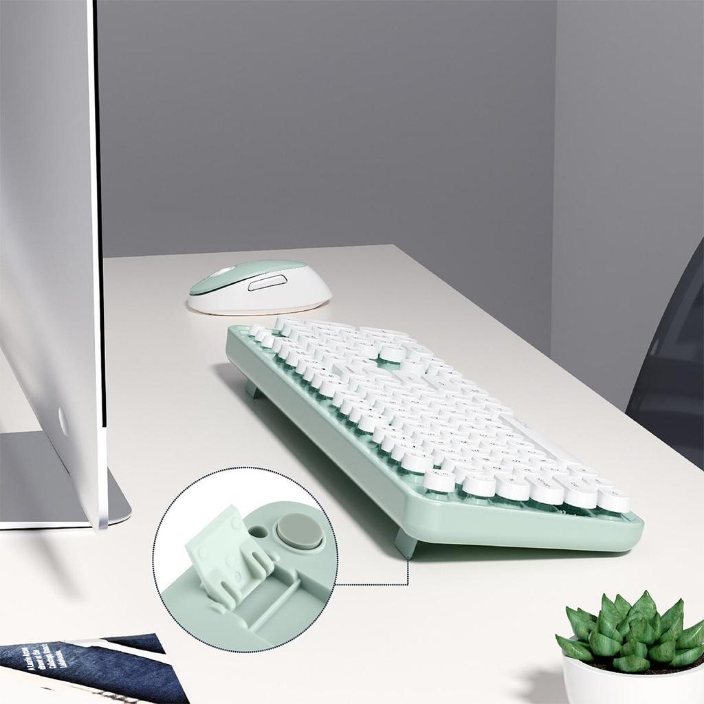 Mofii Милый комплект из беспроводной клавиатуры и мыши 2.4G со 104 круглыми клавишами, разработанный для офиса