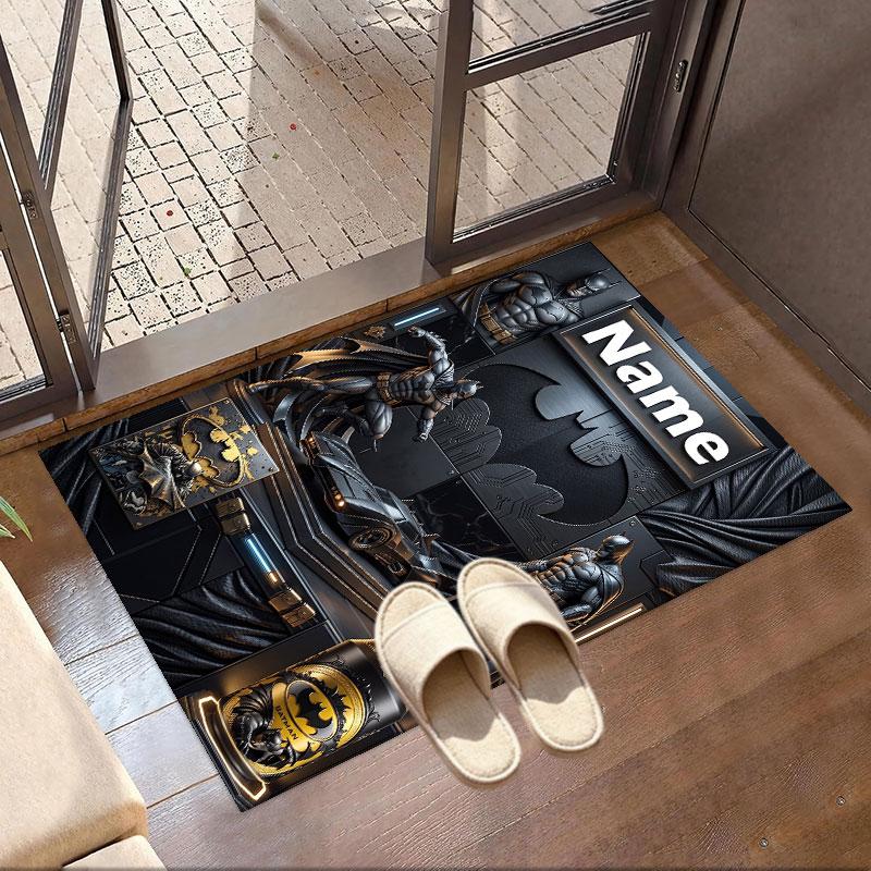 Custom Name Personalized Batman Print Carpet, Versatile Home Decor Rug, for Playroom, Apartment, Balcony, Entryway, Hallway Gift