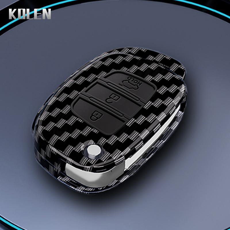 Чехол-футляр для автомобильного ключа в стиле ABS Carbon Fiber для Hyundai Solaris Creta Ix25 Kona Tucson Santa Fe Sonata Elantra Ix35 I20 Hb20 Ix45