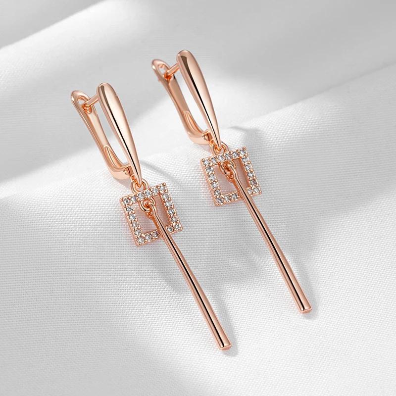 Золотые длинные кисточки с полыми квадратными циркониевыми серьгами для женщин, геометрические индивидуальные украшения, аксессуары для вечеринок