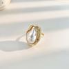 Elegant Women Irregular Faux Pearl Open Ring Exquisite Alloy Jewelry Fashion Finger Ring Banquet Party Accessories Jewelry Gift