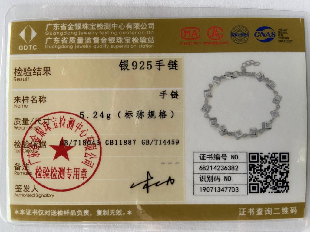 Браслет из стерлингового серебра 925 пробы с квадратным цирконом AAA, свадебный подарок, очаровательные ювелирные изделия