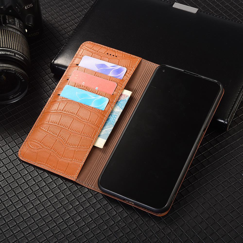 Crocodile Belly Genuine Leather Flip Case for IQOO3 5 7 8 9 10 11 11S 12 13 15 15R 15T Pro Ultra Wallet Cover Case Scratch Proof