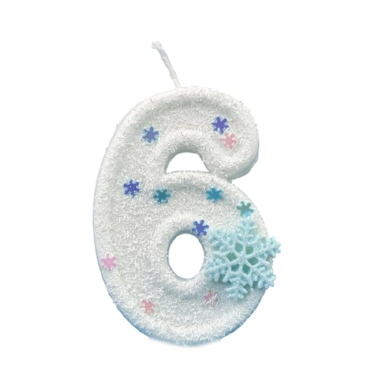 Unique Winter Snowflake Themed Birthday Candle Wax Number Candle Cake Toppers Decorations For Anniversary Parties Supplies