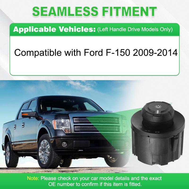 Headlight Switch Headlight Control Switch 1S11239 Black Plastic 6 P for Ford F-150 2009-2014 Car Light Control Switches