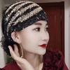 Yousheng Ladies Turban Hat Sequin Decor Color Matching Embroidery Lightweight Headscarf Hair Cover Cap Lady Head Wrap Female Daily Beanie