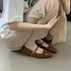 2025 French Retro Thick Heel New Shoes Mao Mao Shoes Outer Wear Spring and Autumn Word with Low Heel Mary Jane Single Shoes Women