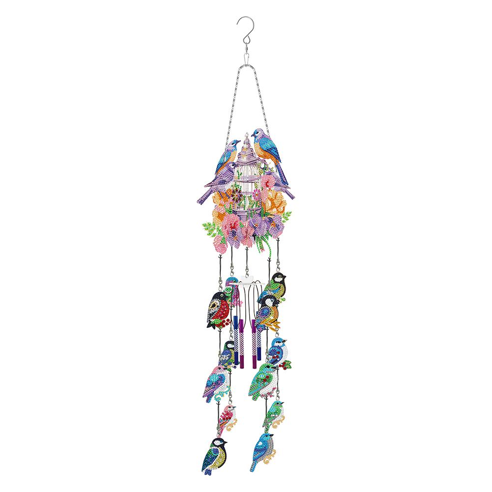 DIY Butterfly Diamond Art Sun Catchers Double Side Wind Chime Diamond Painting Dots Pendant Bird for Garden Window Decor