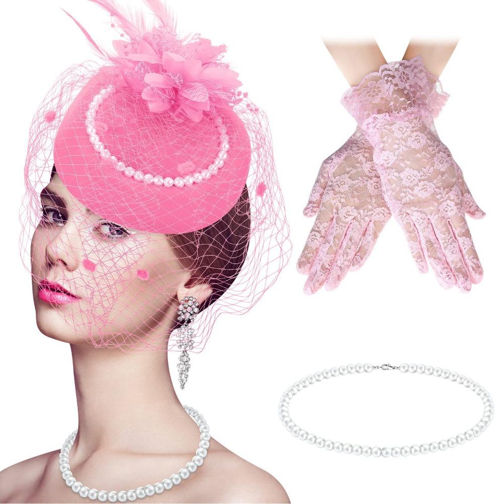 Pearl Vintage Fascinator Hat Exquisite Masquerade Hair Band Retro Bride Headdress Photography
