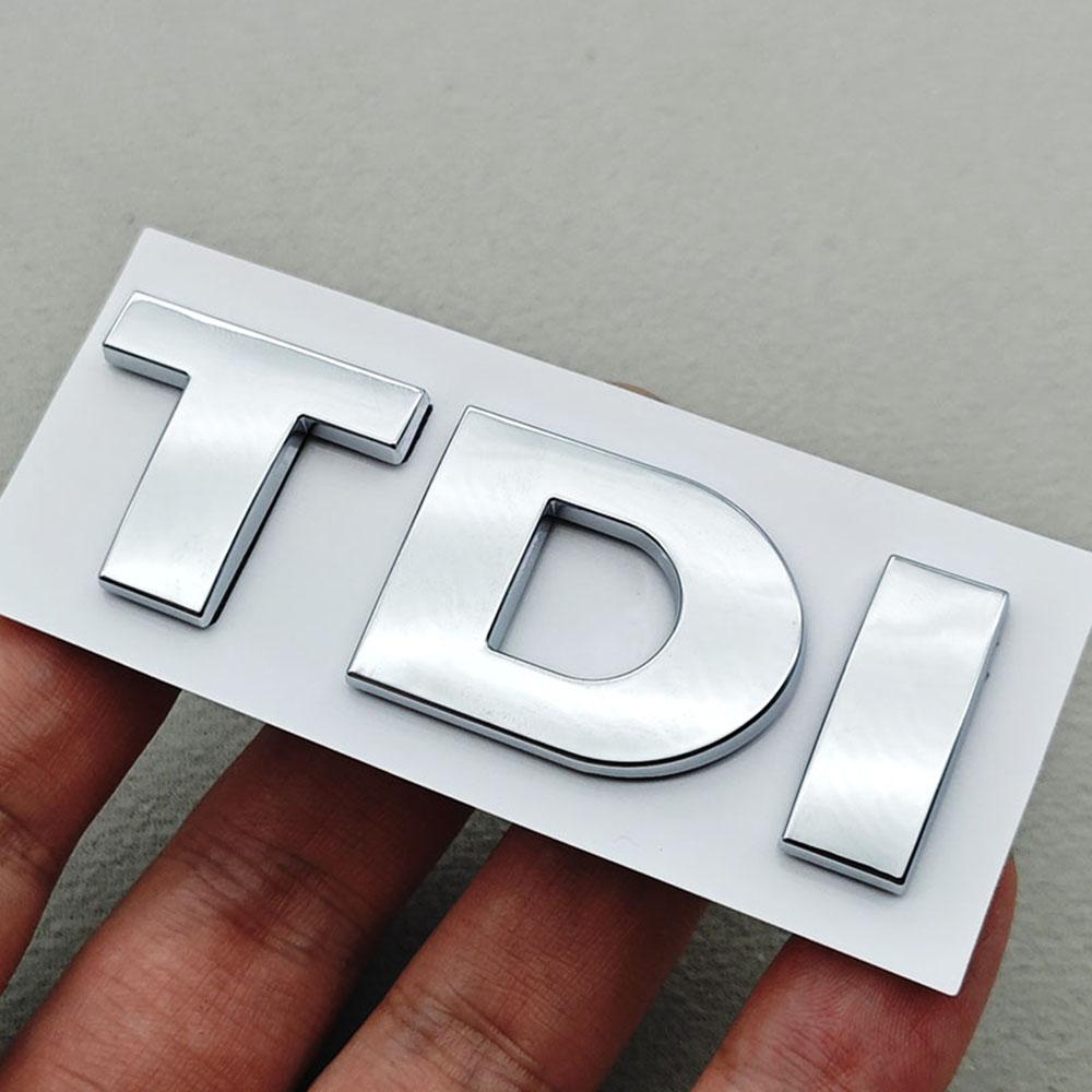 VEMZG1 3D ABS Black Logo TDI Emblem Car Trunk Badge For VW Passat Jetta Touareg Tiguan Touran Golf 4 5 6 Caddy TDI Sticker Accessories