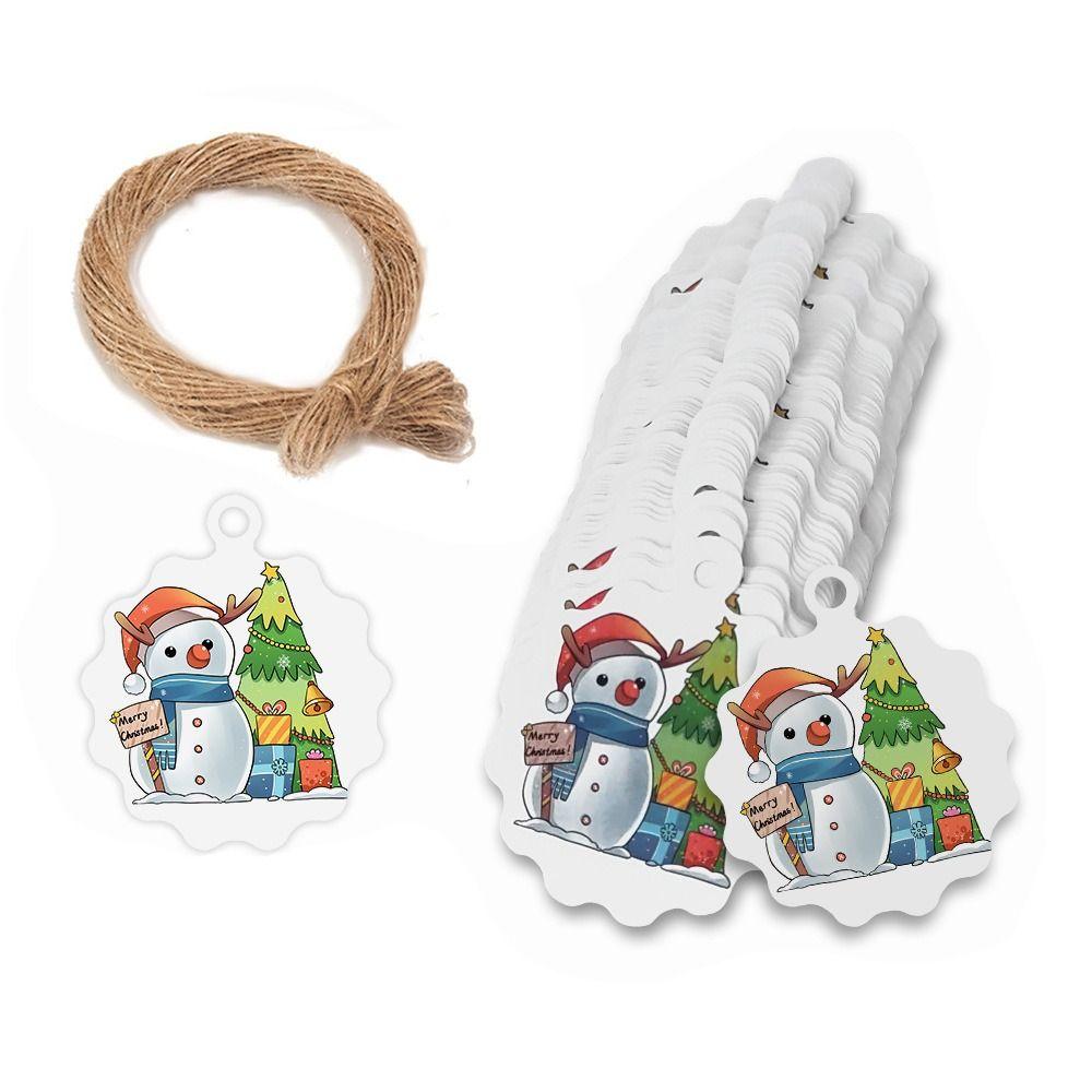 Повесьте открытки с Рождеством Теги Рождественская елка Снежинка Упаковка Подвесные этикетки Санта-Клаус Снеговик