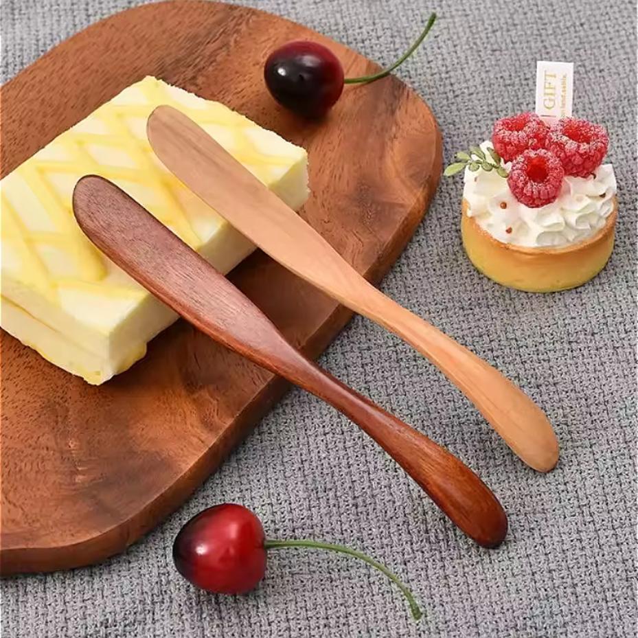 1 шт. Деревянный нож для масла Кухонная лопатка для сыра Завтрак Хлеб Мармелад Столовые приборы Ретро Классика Кухонные принадлежности Аксессуары