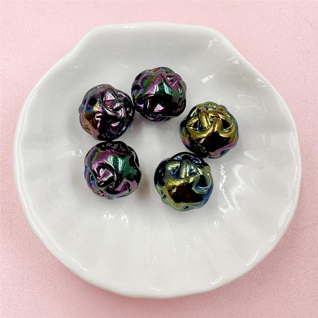 Ожерелье-браслет красочные DIY кремовая пряжа ручной работы 5 шт. цветочные шарики бусины аксессуары украшения акриловые бусины 14,8 мм