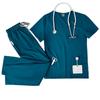 Meoexin V-Neck Nurse Uniform Set: Casual, Thin, Quick-Drying Scrub Suit with Double Pockets.