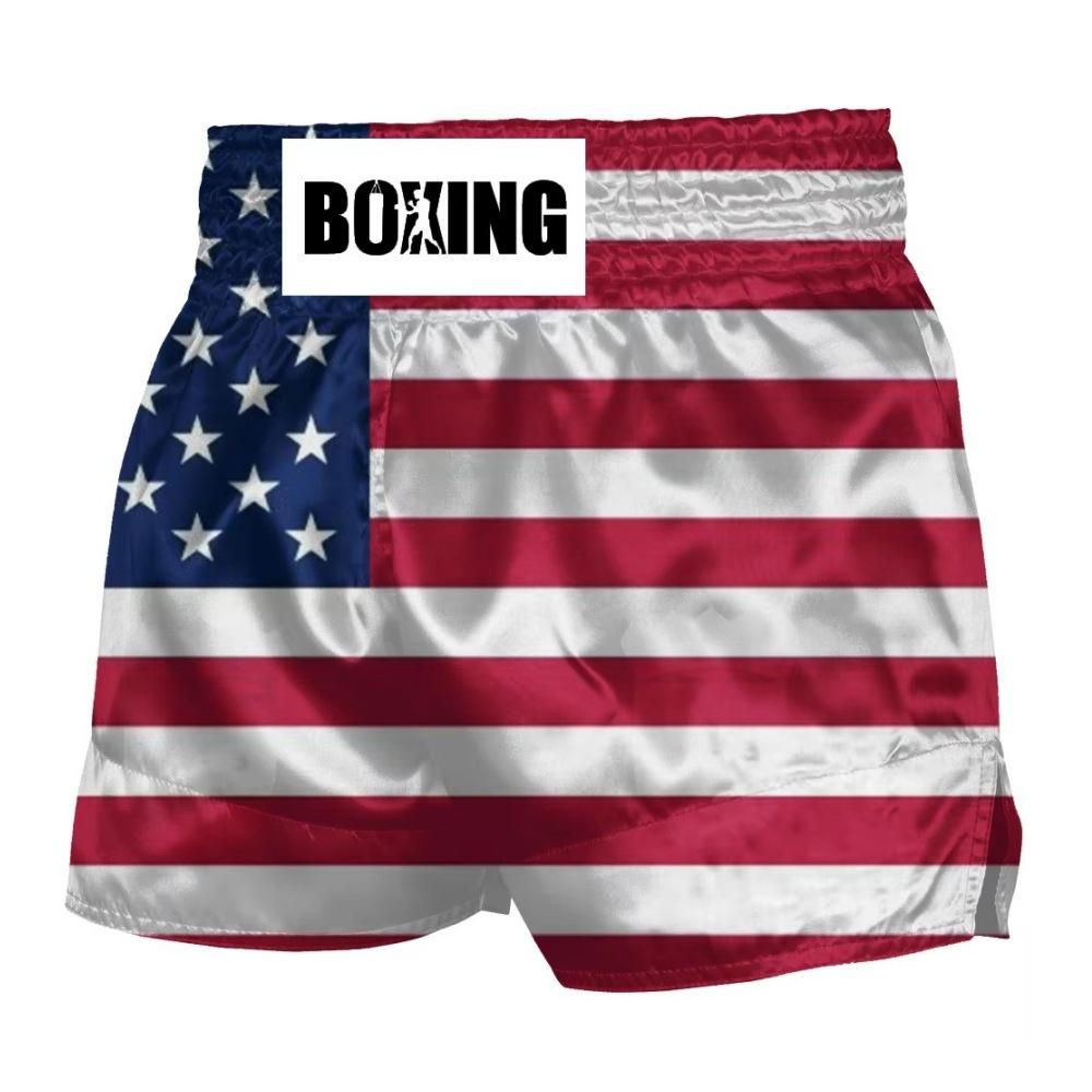 Шорты для тайского бокса Шорты с американским флагом Спортивные шорты MMA Боевые шорты Бразильское джиу-джитсу Тренировочные штаны для спортзала и боевых искусств
