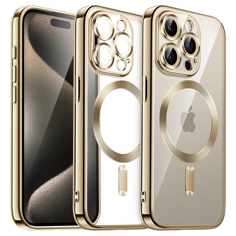 Магнитный чехол с гальваническим покрытием для iPhone 16 15 14 Plus 13 12 11 Pro Max Защитное стекло для объектива камеры для беспроводной зарядки Magsafe Чехол