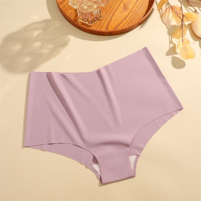 FINETOO Женские трусики Ice Silk с высокой талией, бесшовные и не оставляющие следов трусы, однотонное нижнее белье