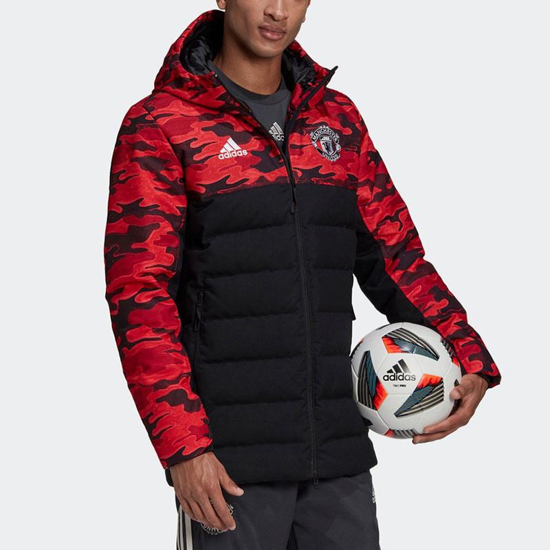 adidas Мужская пуховая куртка Манчестер Юнайтед Камуфляж Черно-красная FR3871