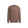 Verbiage Crew Sweatshirt Loose Fit Round Neck Sports Casual Men Sweatshirt Rocky-Deep-Earth-Brown IS7423