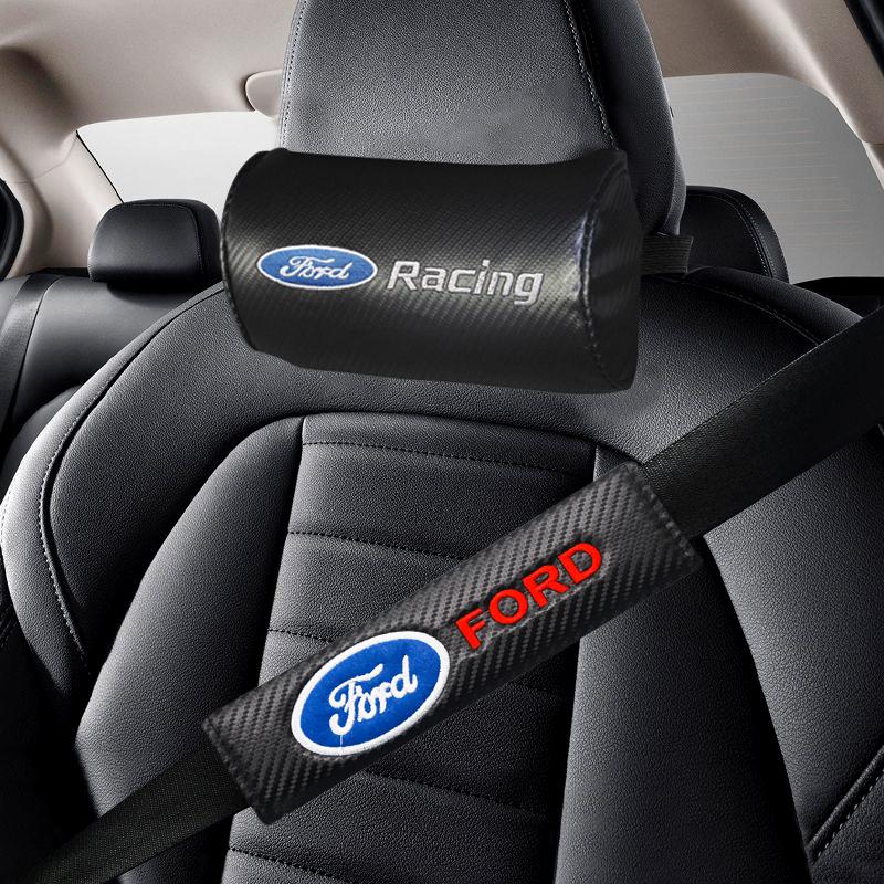 AACX1 Car Seat Neck Pillow Headrest Seatbelt Shoulder Safety Pad Protector For Ford Ranger S-Max Focus Mondeo Transit Custom Ranger