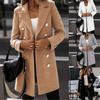 Woman Artificial Wool Elegant Blend Coat Slim Female Long Coat Outerwear Jacket