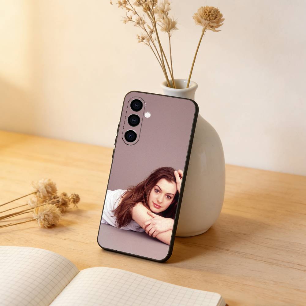 Чехол для телефона Anne Hathaway Черный Силиконовый Мягкий Для Samsung Galaxy A73,A72,A71,A70,A53,A52,A51