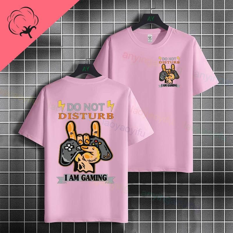 Funny Do Not Disturb Gaming Mode Activated Graphic Tshirt Casual 100cotton Short Sleeve Tshirt For Gamer Boys Girls Daily Wear