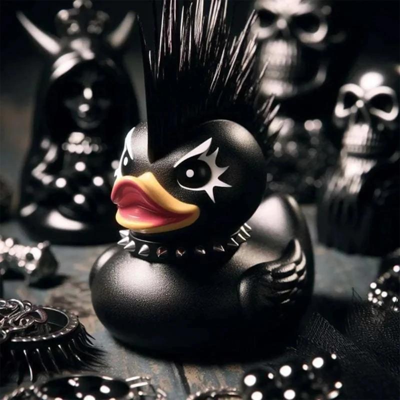 Creative Yellow Duck Desktop Ornament Death Rock Duck Valentina Lady Duck Gothic Girl Duck Resin Niche Personalized Crafts