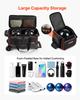 VEVOR 3 Ball Bowling Bag Double Roller Bag with Separate Shoe Compartment, for Bowling Shoes (Up To US Men Size 16), Rolling Ball Bag w/ Wheel