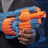 Ручной бластер Nerf Elite 2.0 Shockwave RD-15 поставляется с 30 официальными дротиками, оснащен 15-зарядным вращающимся барабаном для дротиков + тактическим рельсовым помповым механизмом Slam