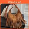 Модная бахрома Большая вместимость 2024 Новая Ретро Популярная Женская Простая Одноплечевая Наплечная Сумка