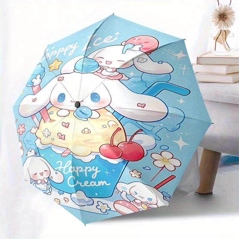 Ice Cream Theme Automatic Opening and Closing Parasol Compact Travel Umbrella with 8 Ribs for Women and Men Ideal Birthday/Christmas Gift, O