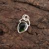 Pear Green Tourmaline Stone Birthday Gift Art Deco Pendant Jewelry 925 Silver PP-56-12
