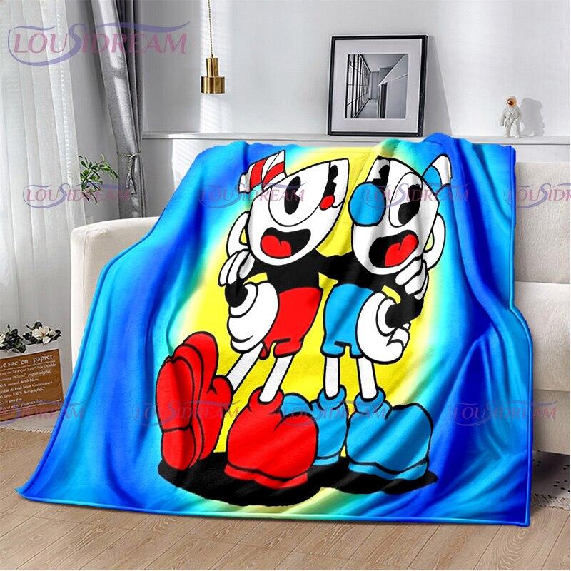 Мультяшное милое одеяло с принтом в виде чашки, пододеяльник для дивана, дорожное постельное белье, фланелевое одеяло, легкое дорожное покрывало