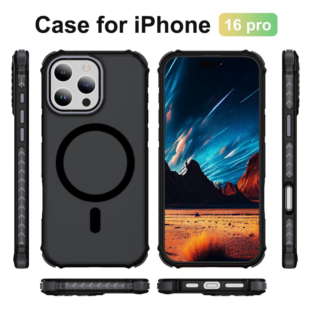 Ударопоглощающая магнитная адсорбция Magsafe для чехла для телефона Apple 15 с защитой от падений, приятный на ощупь, противоскользящий чехол для телефона IPhone 16 Pro