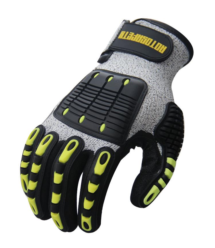 Level 5 Cut-Resistant TPR Anti-Impact Gloves: Non-Slip, Wear & Puncture Resistant for Petroleum, Mining, Heavy Industry.