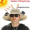 Solar Fan Hat Portable Sun Cap Summer Hat USB Rechargeable Single/Dual Cooling Fan Fishing Hat Fisherman Hiking Mountaineering