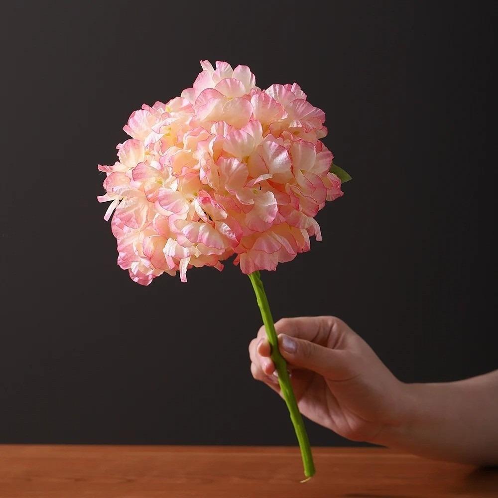 Realistic Look Hydrangea Artificial Flowers Bouquet Reusable Silk Flower Living Room Decoration