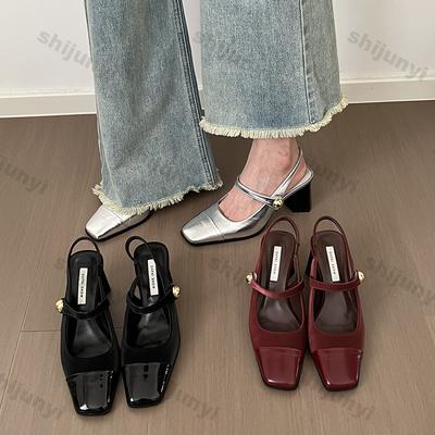 Модная женская обувь на высоком каблуке, сандалии Мэри Джейн, женские летние новые туфли Мэри Джейн на мягкой подошве, туфли-лодочки на массивном каблуке, лакированные сандалии для платья