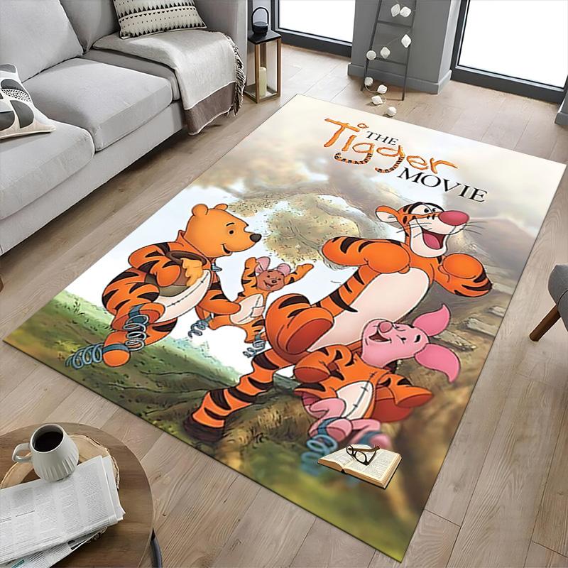 1pc Tiggers Joyful Adventure Carpet for Playroom Bedroom Living Room Sofa Home Decor,kids Game Area Rug Non-slip Floor Mat Y72917