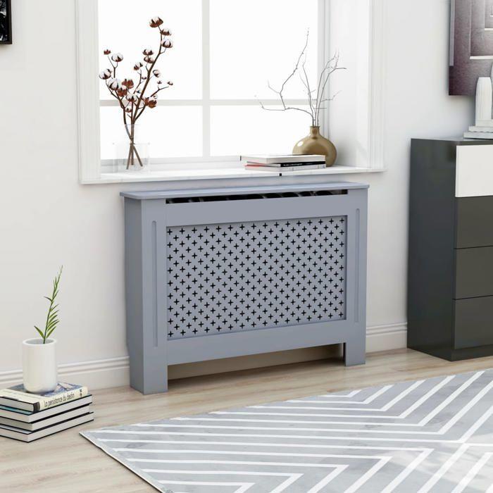 Anthracite Radiator Cover - VIDAXL - MDF - Storage Space for Books and Ornaments
