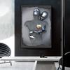 Nordic Couples Metal Figure Statue Wall Art Canvas Painting Lover Sculpture Poster Print Wall Picture for Living Room Home Decor